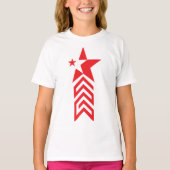 Red Star with Chevron Arrows Tシャツ (正面)