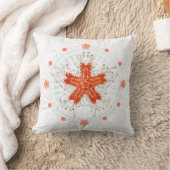 Red starfish on vintage texture Throw Pillow クッション (ブランケット)
