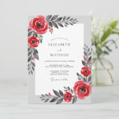 Red Stately Winter Wedding 招待状 (スタンド正面)