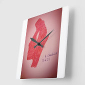Red Static Image Wall Clock スクエア壁時計 (傾斜)