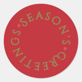 Red Sticker- Gold Typography ラウンドシール