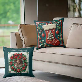 Red Stocking Throw Pillow クッション