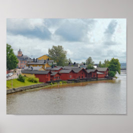 Red Storehouses, Porvoo，フィンランド ポスター