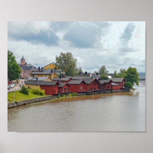 Red Storehouses, Porvoo，フィンランド ポスター (正面)