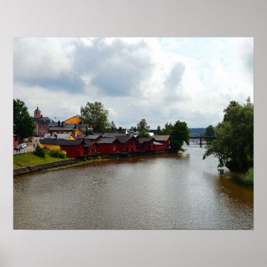 Red Storehouses, Porvoo,フィンランド ポスター (正面)
