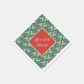 Red Strawberries, Flowers, Fruit and Runners スタンダードカクテルナプキン (角)