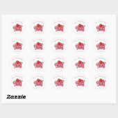 Red Strawberry juice cornor Logo Sticker ラウンドシール (シート)