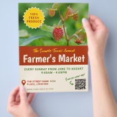 Red Strawberry Photo Fresh Produce Farmer's Market チラシ (手)
