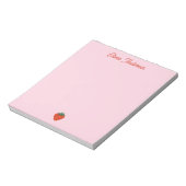 Red Strawberry Valentines Day Personalized Name ノートパッド (回転)