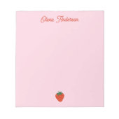 Red Strawberry Valentines Day Personalized Name ノートパッド (正面)