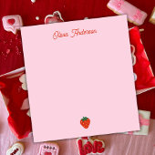 Red Strawberry Valentines Day Personalized Name ノートパッド