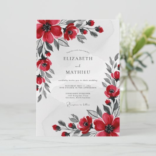 Red Striking Winter Wedding 招待状 (スタンド正面)