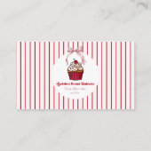Red Stripe Bakery Thank You Card Cupcake 名刺 (裏面)