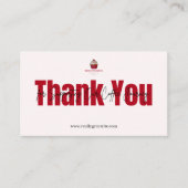Red Stripe Bakery Thank You Card Cupcake 名刺 (正面)