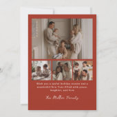 Red Stripe Family Christmas Photo Holiday Card シーズンカード (裏面)