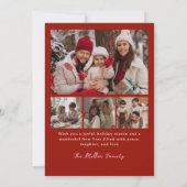 Red Stripe Family Photo Christmas Holiday Card シーズンカード (裏面)
