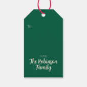 Red Striped Bow Custom Merry Christmas  ギフトタグ (裏面)