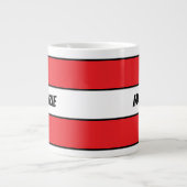 Red Stripes add your name ジャンボコーヒーマグカップ (正面)