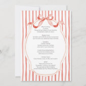 Red Stripes Bow Gingerbread House Cookies Exchange 招待状 (裏面)