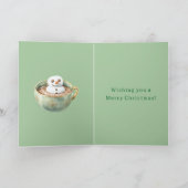 Red Stripes Christmas Happy Marshmallow in Cocoa カード (内部)