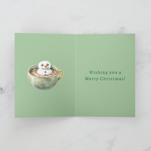 Red Stripes Christmas Happy Marshmallow in Cocoa カード (内部)