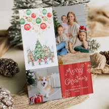 Red Stripes Festive Greens Merry Christmas 2 Photo