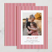 Red Stripes Glory to God Flat Photo シーズンカード (正面/裏面)
