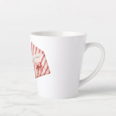 Red Stripes Jolly Christmas Snowman カフェラテマグ (右)