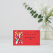 Red Stripped Dog Business Cards 名刺 (スタンド正面)