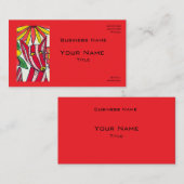 Red Stripped Dog Business Cards 名刺 (正面/裏面)
