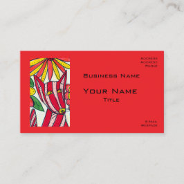 Red Stripped Dog Business Cards 名刺