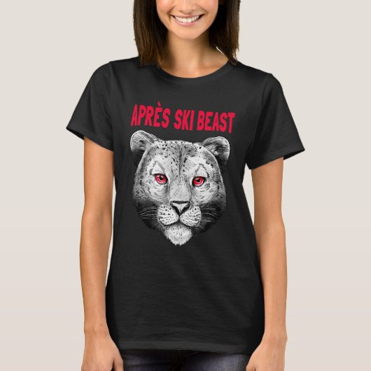 Red Style Apres Ski Snow Leopard Tシャツ (正面)