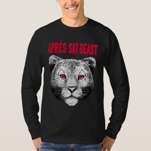 Red Style Apres Ski Snow Leopard Tシャツ (正面)