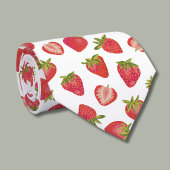Red Summer Strawberry Pattern Neck Tie ネクタイ