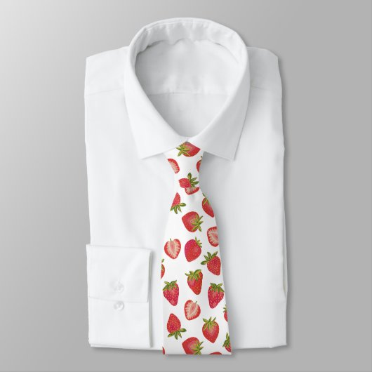 Red Summer Strawberry Pattern Neck Tie ネクタイ (タイ)