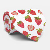 Red Summer Strawberry Pattern Neck Tie ネクタイ (ロール)