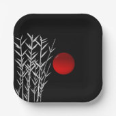 Red sun black white zen ペーパープレート (正面)