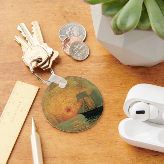 Red Sun by Maxime Maufra、ヴィンテージ印象主義 キーホルダー (デスク)
