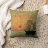 Red Sun by Maxime Maufra、ヴィンテージ印象主義 クッション (ブランケット)