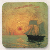 Red Sun by Maxime Maufra、ヴィンテージ印象主義 コースター (正面)