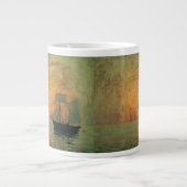 Red Sun by Maxime Maufra、ヴィンテージ印象主義 ジャンボコーヒーマグカップ (正面)