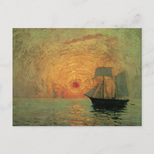 Red Sun by Maxime Maufra、ヴィンテージ印象主義 ポストカード (正面)