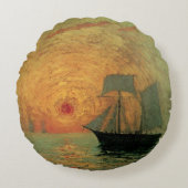 Red Sun by Maxime Maufra、ヴィンテージ印象主義 ラウンドクッション (正面)