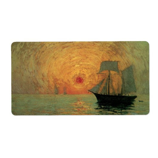 Red Sun by Maxime Maufra、ヴィンテージ印象主義 ラベル (正面)