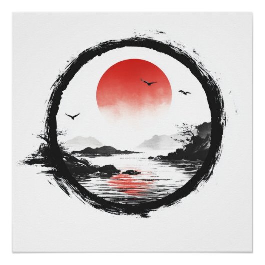 Red Sun Mountain Art - Zen Balance ポスター (正面)