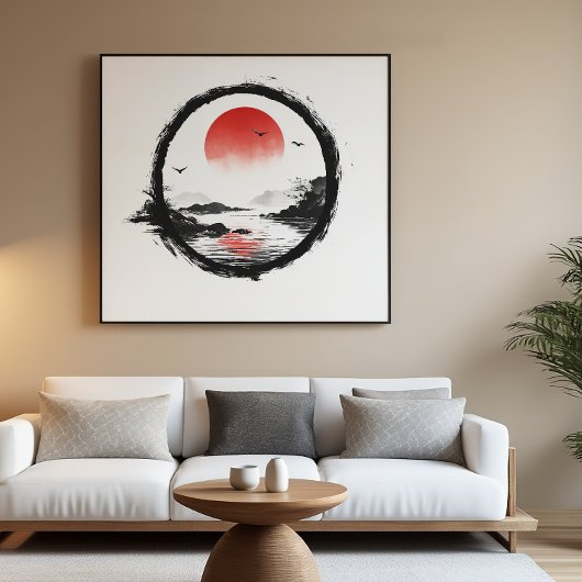 Red Sun Mountain Art - Zen Balance ポスター