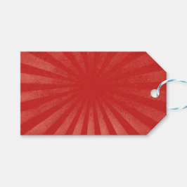Red Sunburst Background – Vintage Retro Texture ギフトタグ
