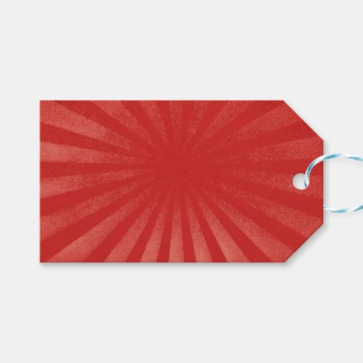 Red Sunburst Background – Vintage Retro Texture ギフトタグ (正面(横))