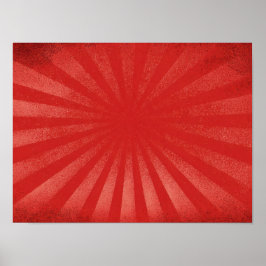 Red Sunburst Background – Vintage Retro Texture ポスター
