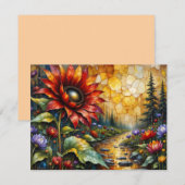 Red Sunflower in valley by stream (正面/裏面)